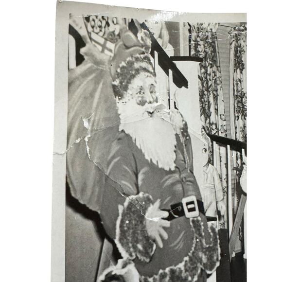 VTG Holiday Christmas Original Photo Tree Tinsel Santa Dolls Du Quoin Illinois - Picture 4 of 12